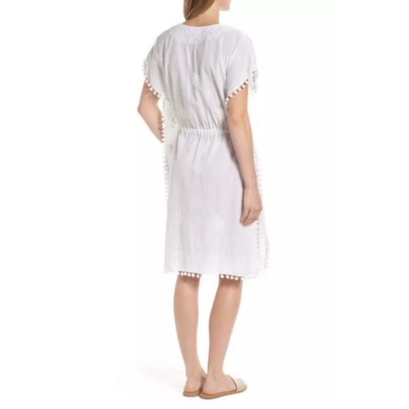 VELVET BY SPENCER & GRAHAM WHITE LUCEE EMBROIDERED SWIM COVERUP/CAFTAN - Picture 2 of 7